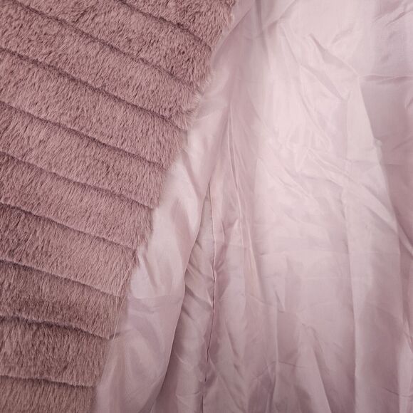 Womens XSmall Faux Fur Fluffy Open Front Draped Coat Teddy Luxury Chic Glam Soft - Picture 5 of 12